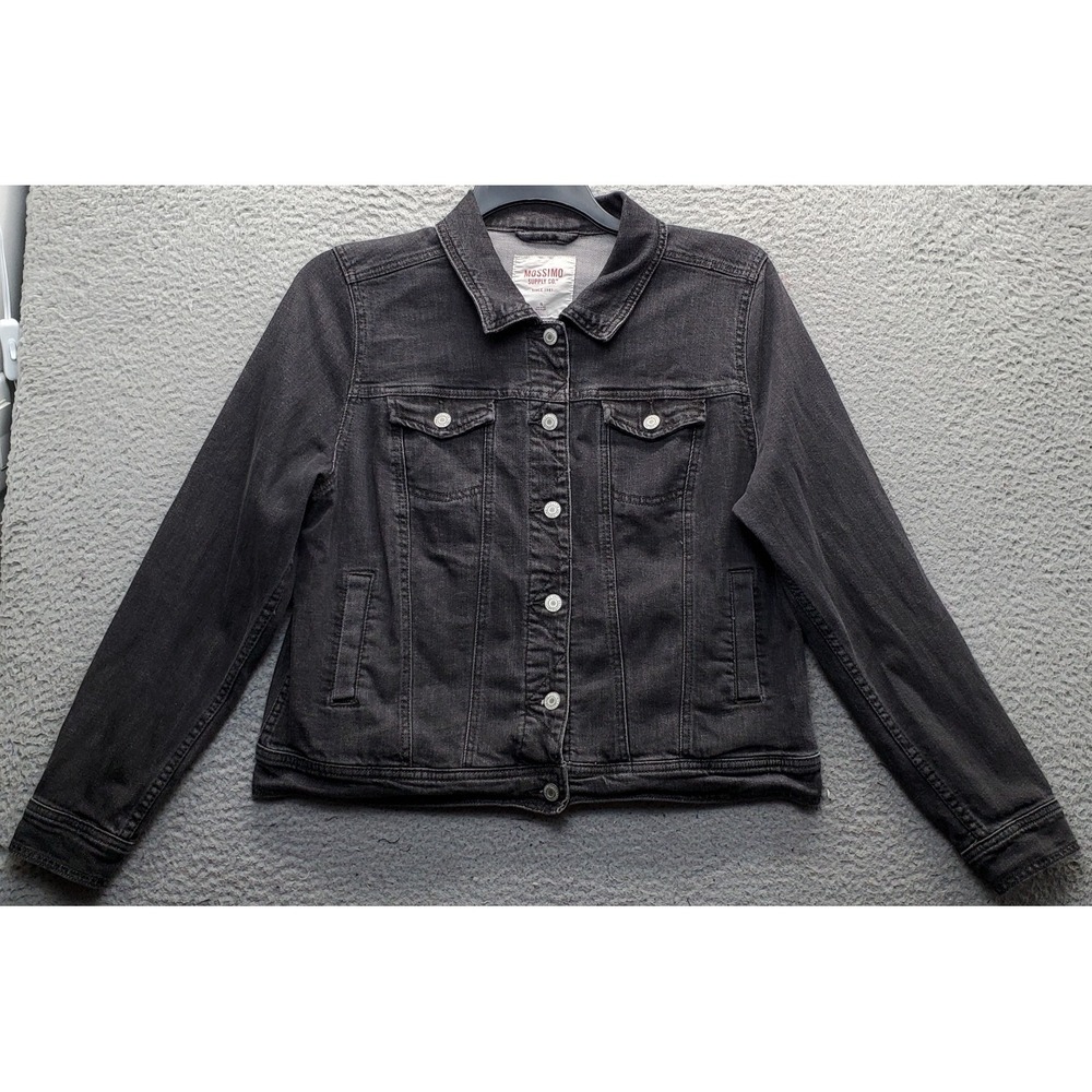 Mossimo Supply Co. Trucker Jacket Womens XL Gray Denim Long Sleeve Button Front